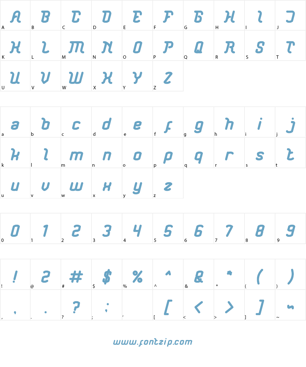 Big Mountain Font Character